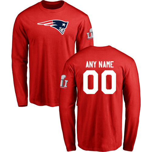 Men New England Patriots Design-Your-Own Long Sleeve Custom NFL T-Shirt->nfl t-shirts->Sports Accessory
